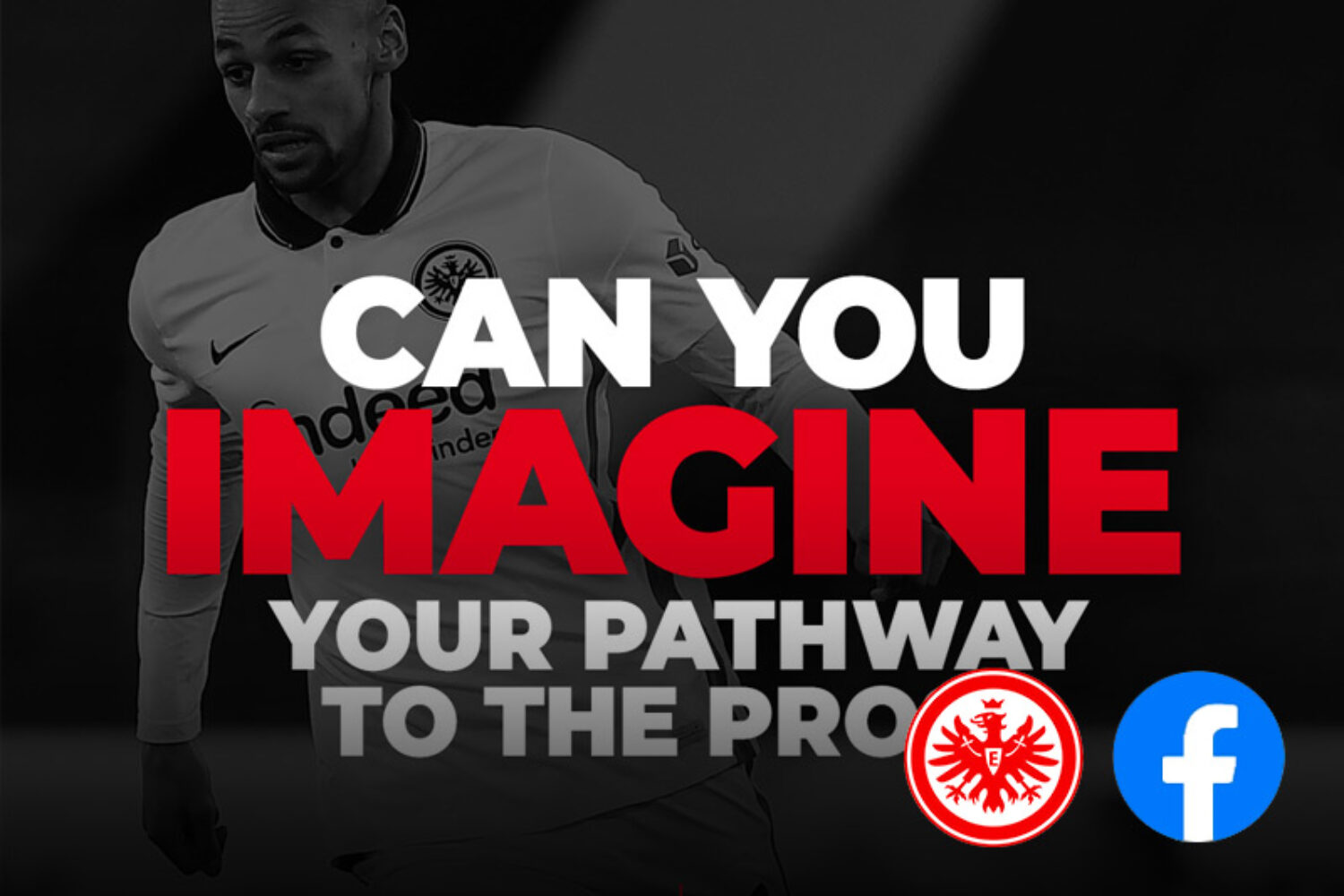 Promotional graphic inviting to imagine a pathway to professional soccer.