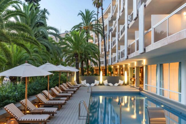 One of two magnificent outdoor pools surrounded by gardens and terraces