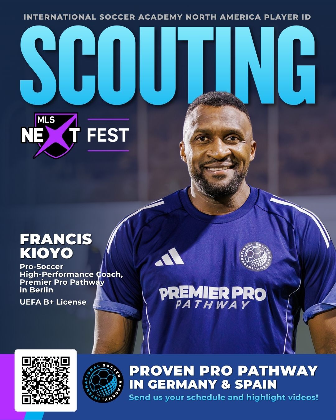 Francis Kioyo, pro-soccer coach, featured at MLS Next Fest.
